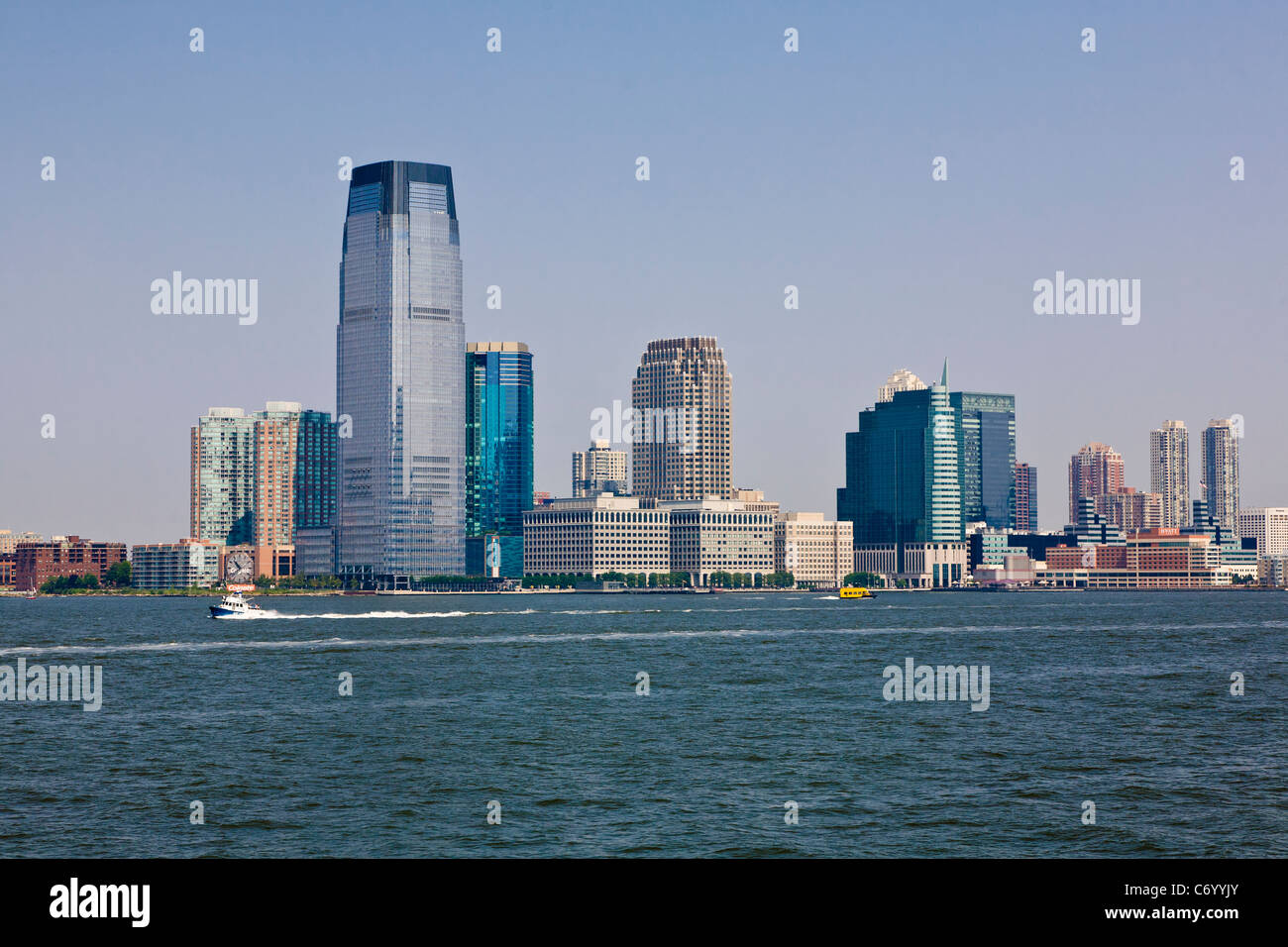 Jersey City New jersey axcross the Hudson River from Manhattan in New York City Stock Photo