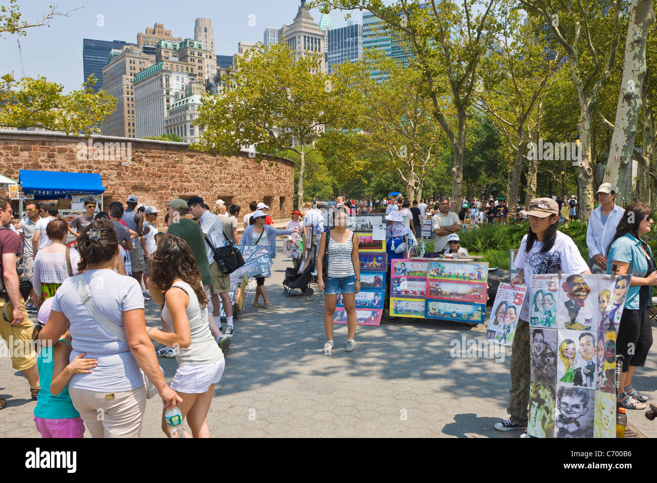 Battery Park in Lower Manhattan area of New York City Stock Photo