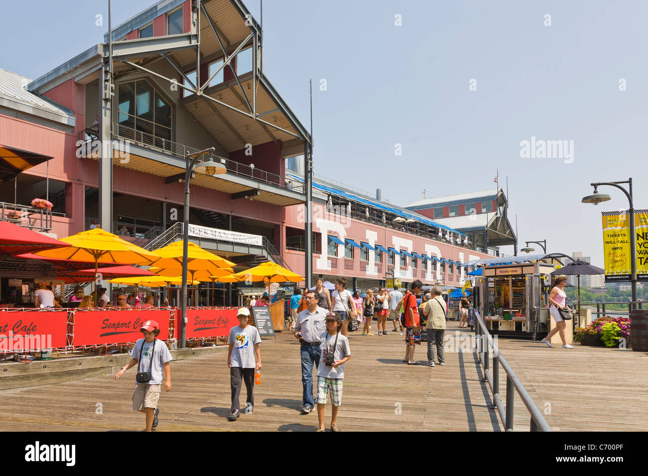 South Street Seaport Historic District in New York City Stock Photo