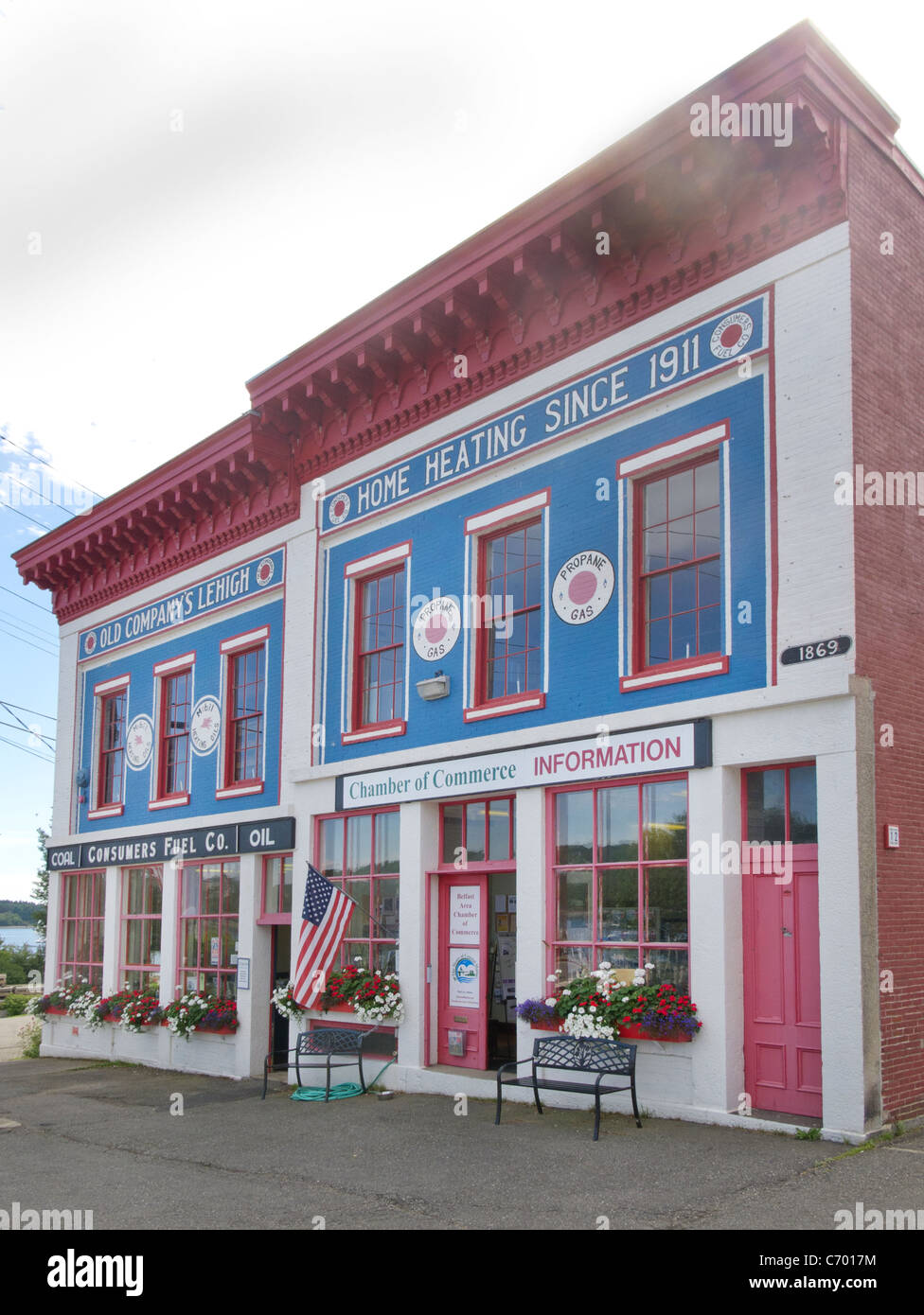 Chamber of Commerce center in Belfast Maine Stock Photo Alamy