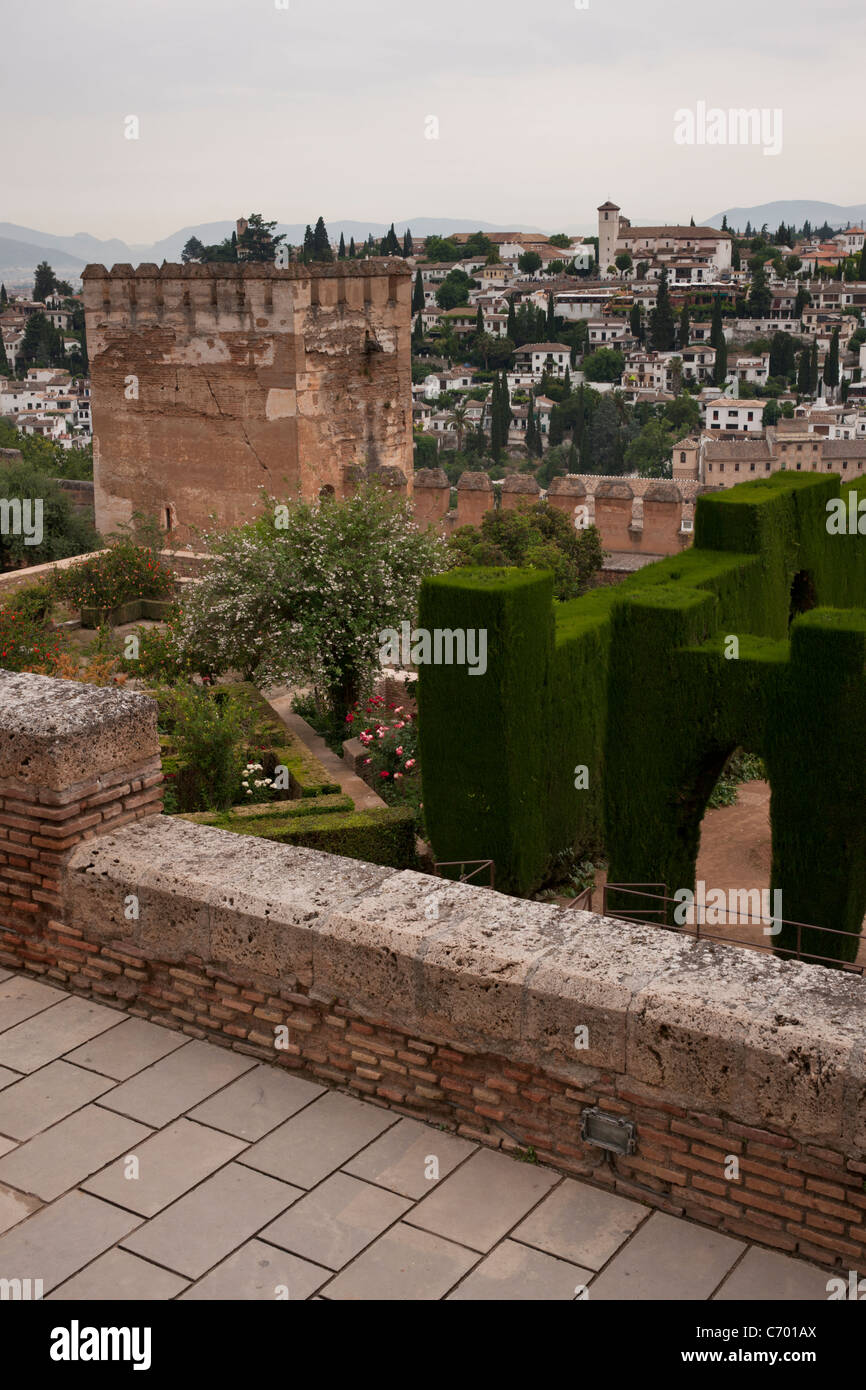 The Albaicin, Seen from The Alhambra, Granada, Spain Stock Photo