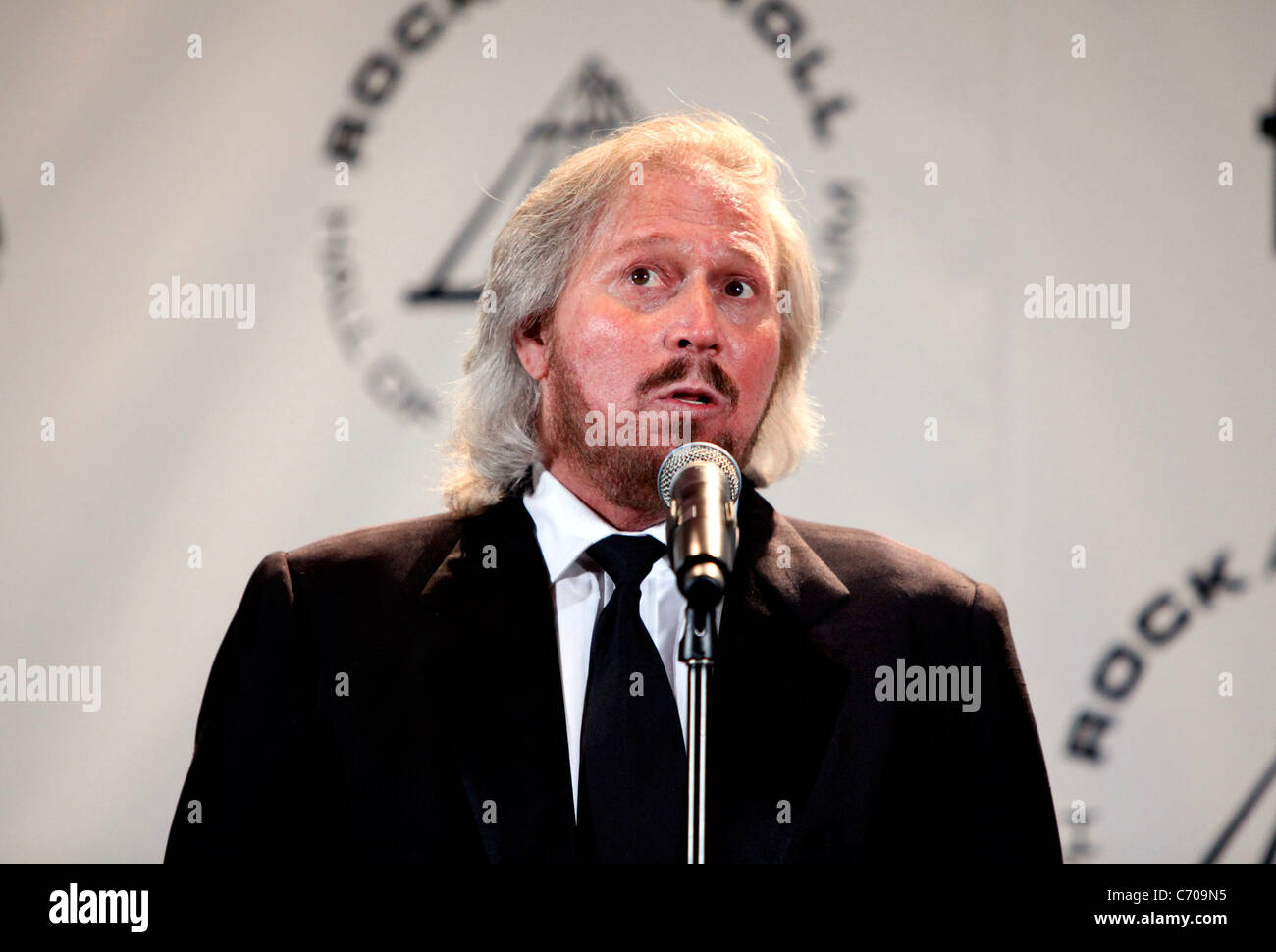 Barry Gibb of the Bee Gees 25th Annual Rock And Roll Hall Of Fame Induction Ceremony - Press Room at the Waldorf Astoria hotel Stock Photo