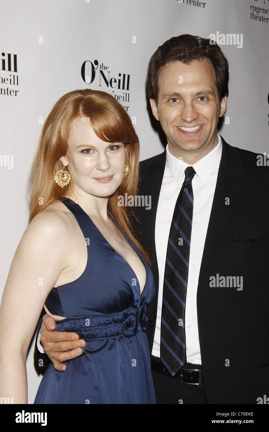 Kate Baldwin and her husband actor Graham Rowat attending the 2010 Eugene O'Neill Theatre Center Monte Cristo Awards honoring Stock Photo