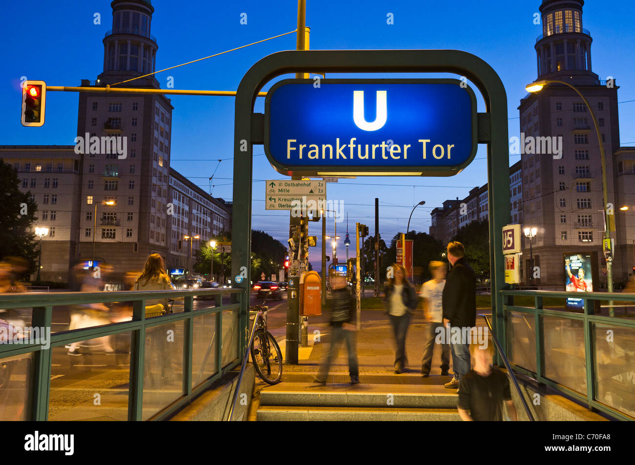Entrance to subway station Frankfurter Tor, Berlin, Germany Stock Photo