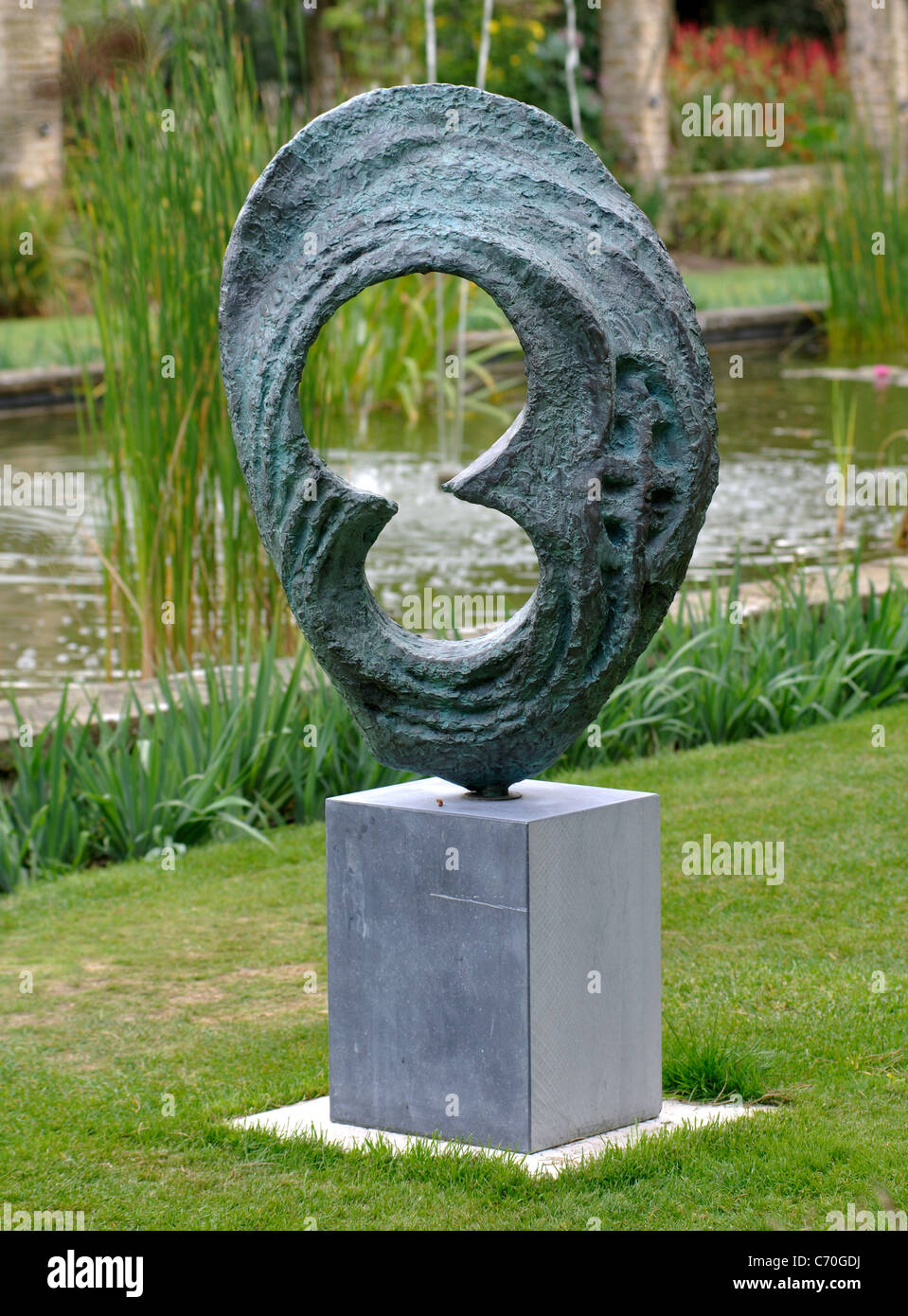 'Spirit of Creation' by Polly Ionides, sculpture at Leicester Botanic Garden, UK Stock Photo