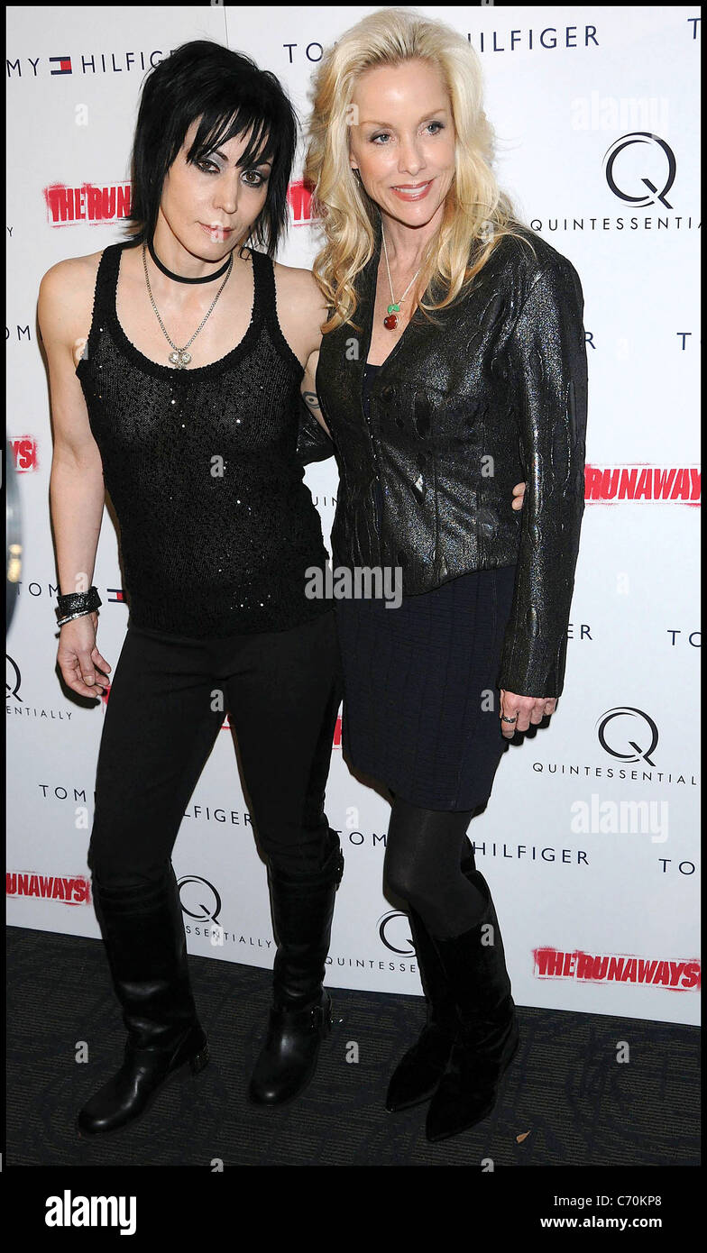 Joan Jett And Cherie Currie The Ny Premiere Of The Runaways Shown At The Landmark Sunshine Cinema Arrivals New York City Stock Photo Alamy