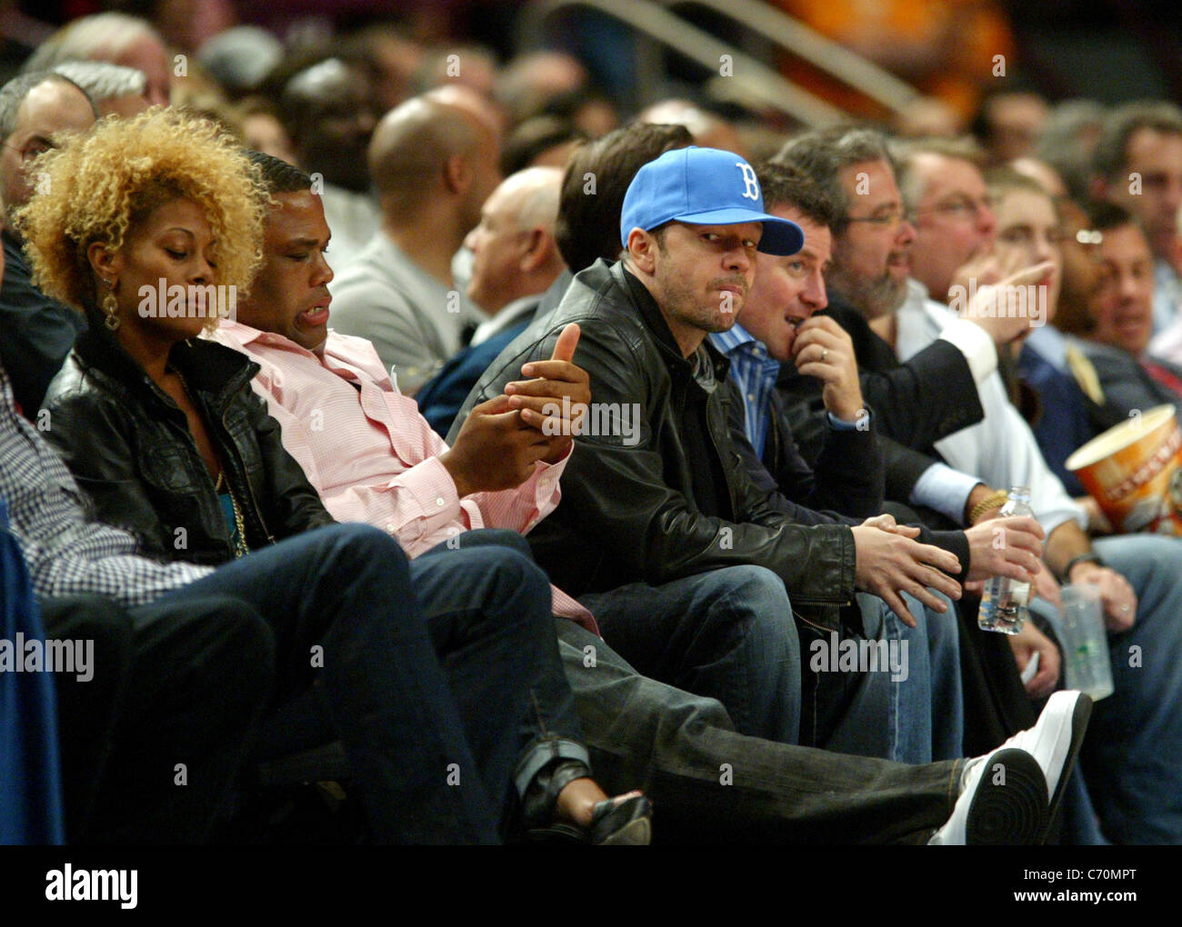 Anthony Anderson and Donnie Wahlberg Celebrities at New York Knicks v