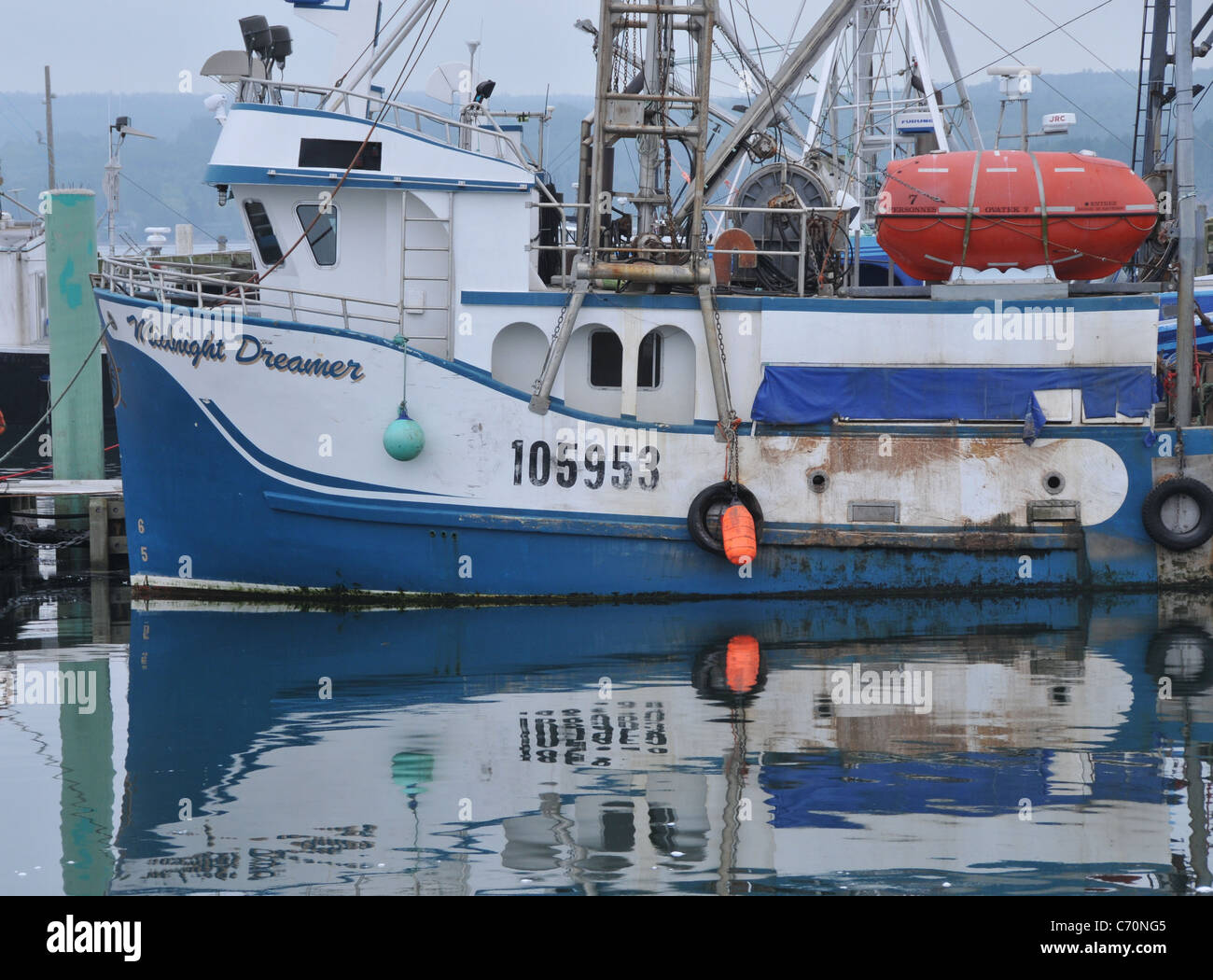 Scallop fishing boats docked at Digby, Nova Scotia, Canada Stock Photo