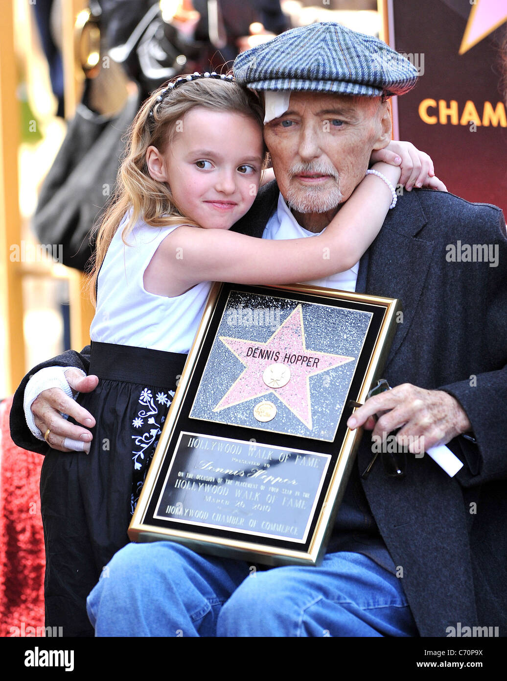 Dennis Hopper and his daughter Galen Hoper Dennis Hopper is honored