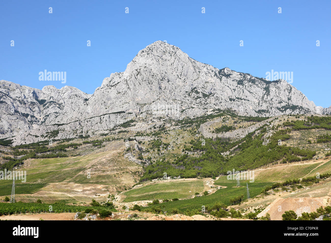 Biokovo mountains in Makarska Riviera, Croatia Stock Photo
