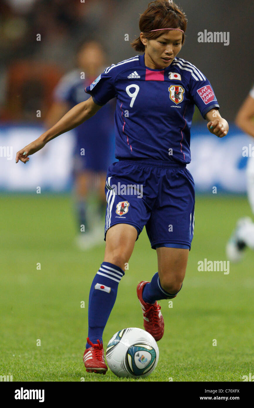 Nahomi Kawasumi of Japan in action against the United States during the FIFA Women's World Cup final July 17, 2011. Stock Photo