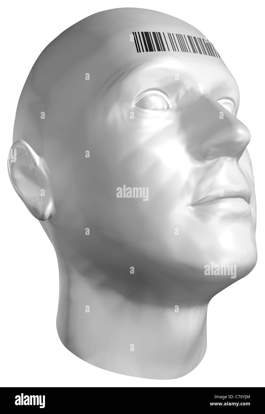 3D render of a human head Stock Photo