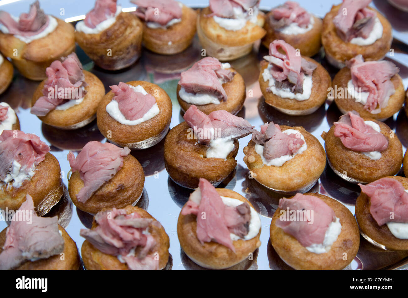 Roast Beef and Yorkshire Pudding Party food Stock Photo Alamy