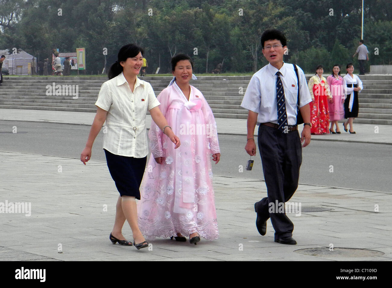 Women in traditional dress, Pyongyang, North Korea Stock Photo - Alamy