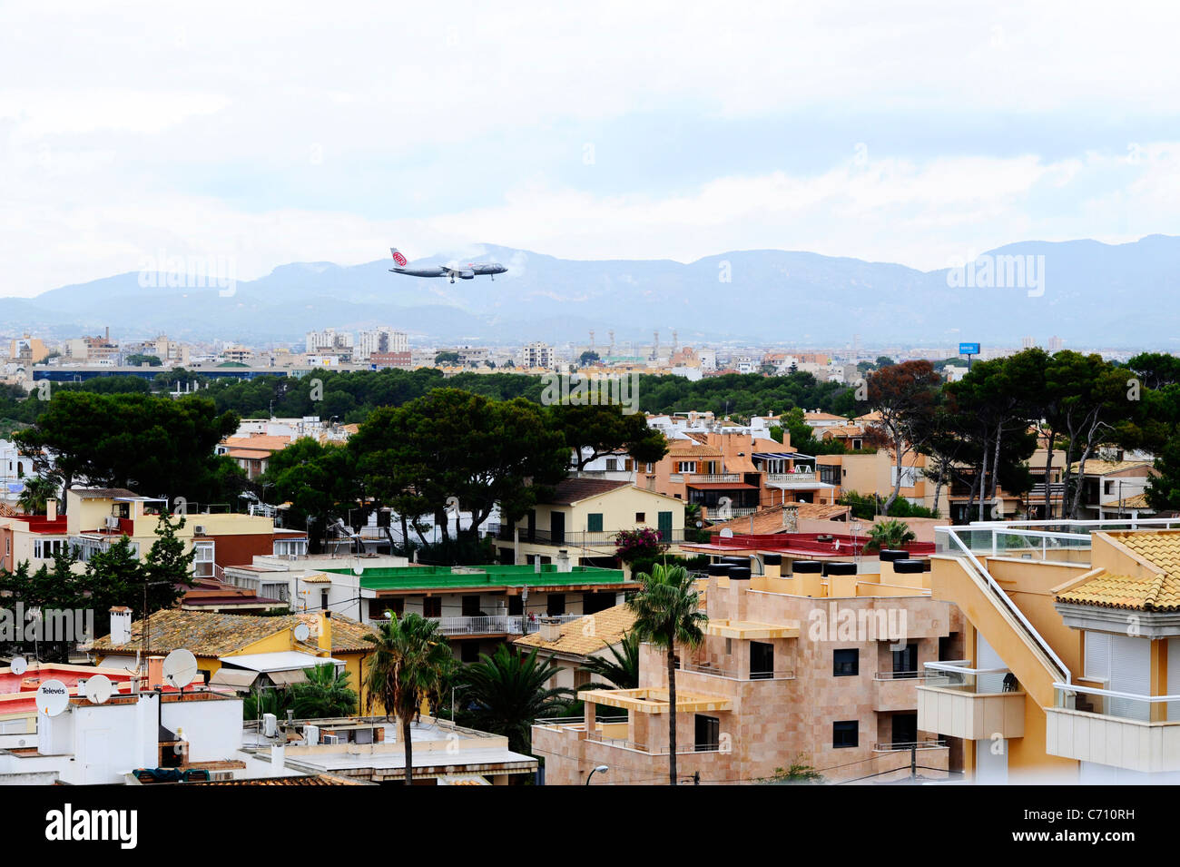 A NIKI aircraft coming in to land at Palma Airport, Mallorca Stock Photo