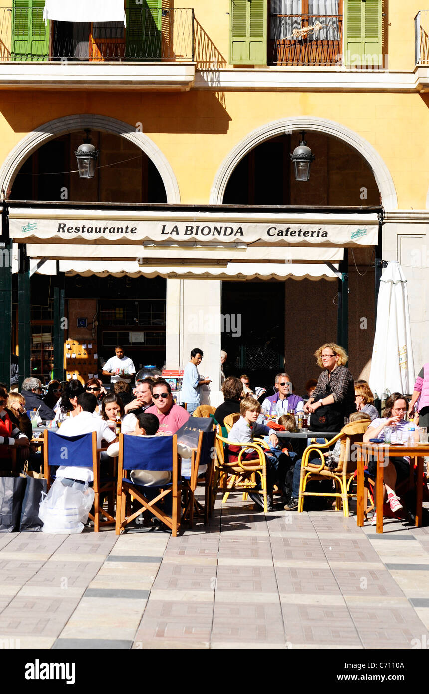 A typical street restaurant in Palma, Mallorca Stock Photo
