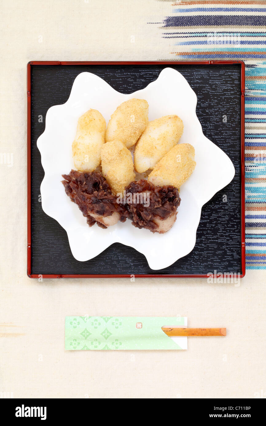 japanese traditional dumpling or rice-cake Stock Photo