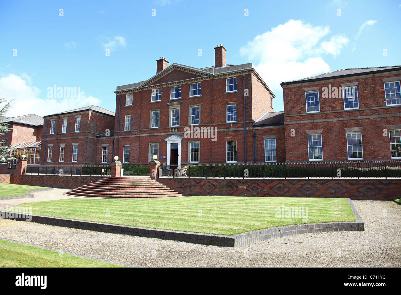 Front of Etruria Hall in Etruria, Stoke-on-Trent, Staffordshire, England, UK, was the home of the potter Josiah Wedgwood. Stock Photo