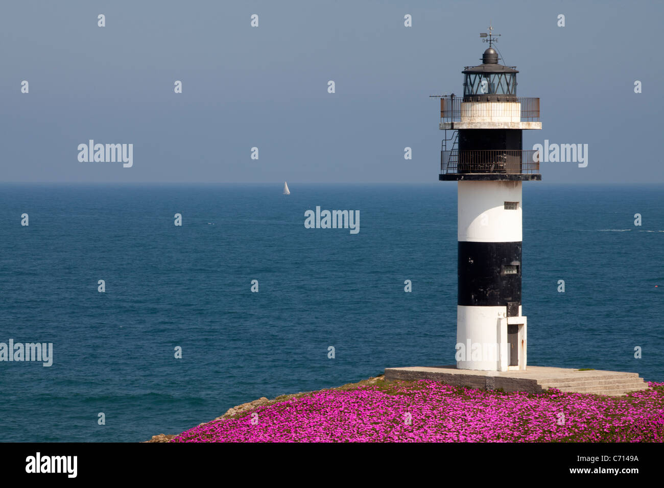 Lighthouse Of Illa Pancha Ribadeo Lugo Galicia Spain Stock Photo lighthouse-of-illa-pancha-ribadeo-lugo-galicia-spain-stock-photo