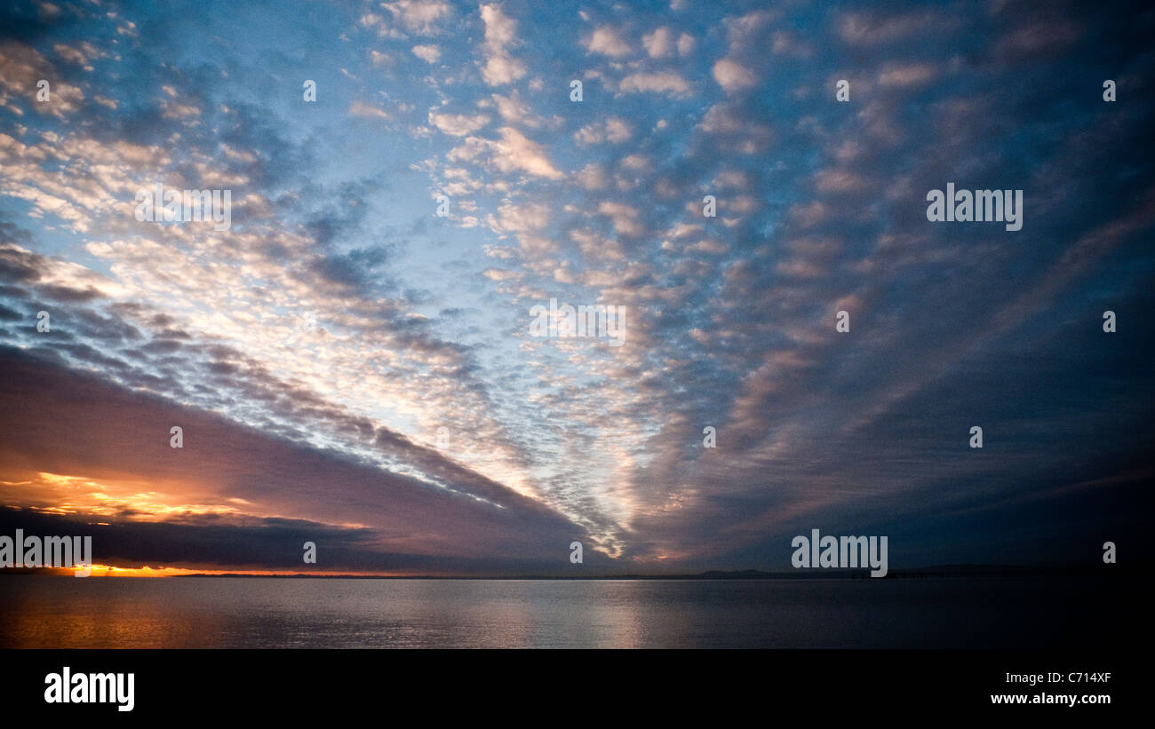 Mackerel Sky over County Down Stock Photo