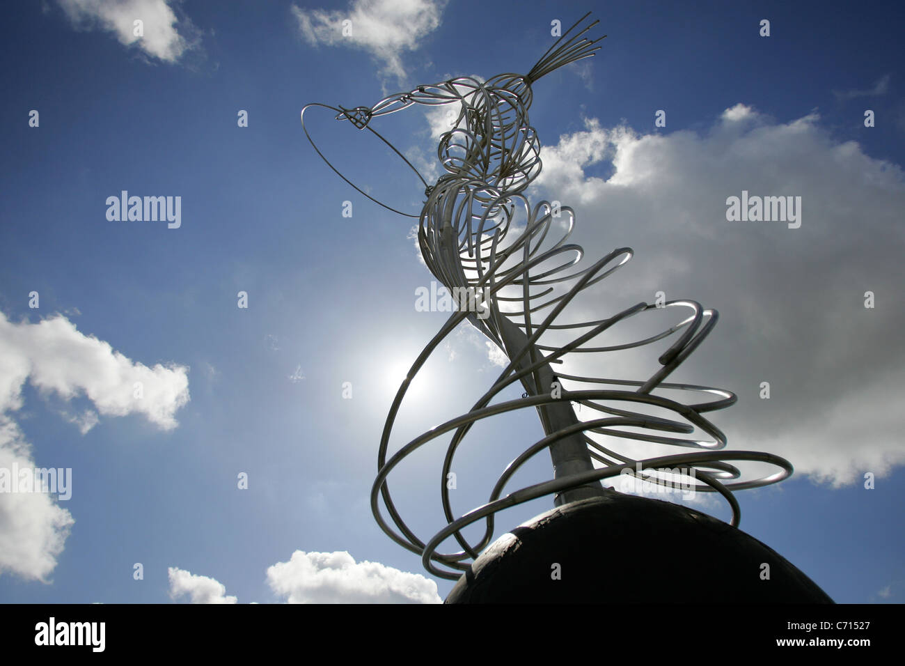 Sculpture beside the Lagan river, at Thanksgiving Square, in Belfast Stock Photo
