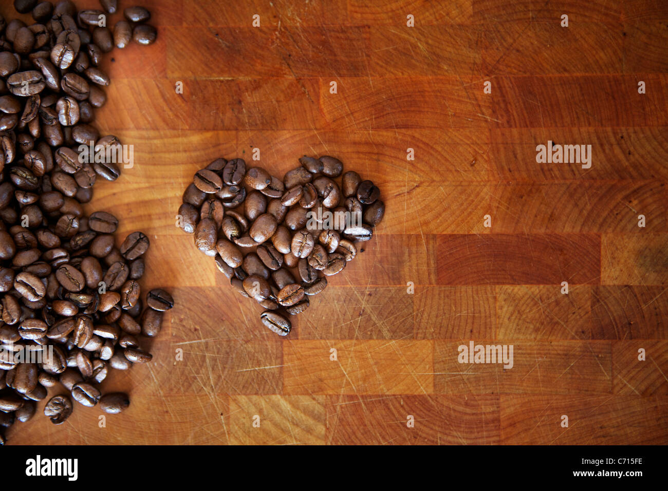 Coffee bean heart Stock Photo