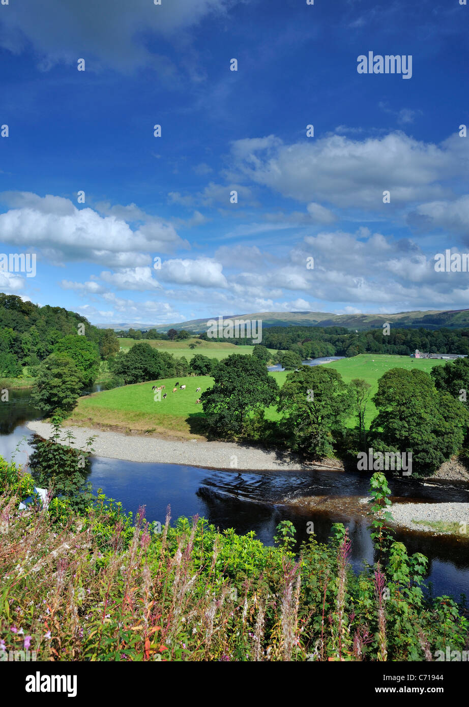 Ruskins View over the River Lune at Kirkby Lonsdale Stock Photo