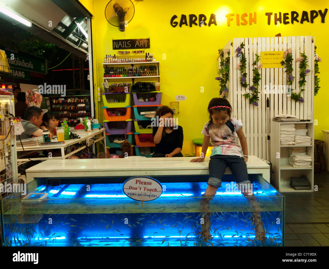 Garra fish therapy Stock Photo
