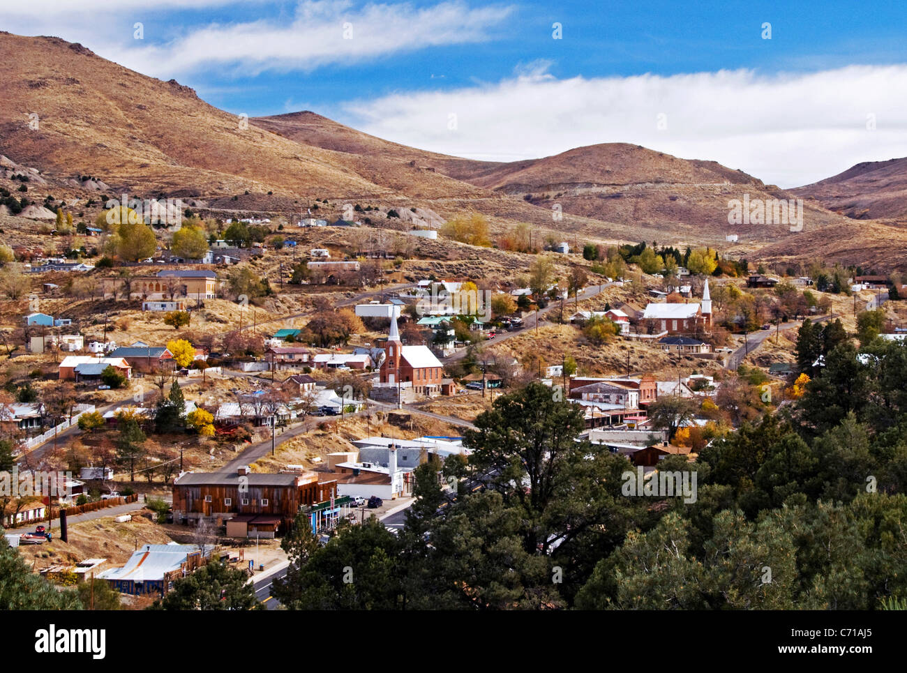 An overview of the historic town of Austin, NV, located on Highway 50, The Loneliest Road in