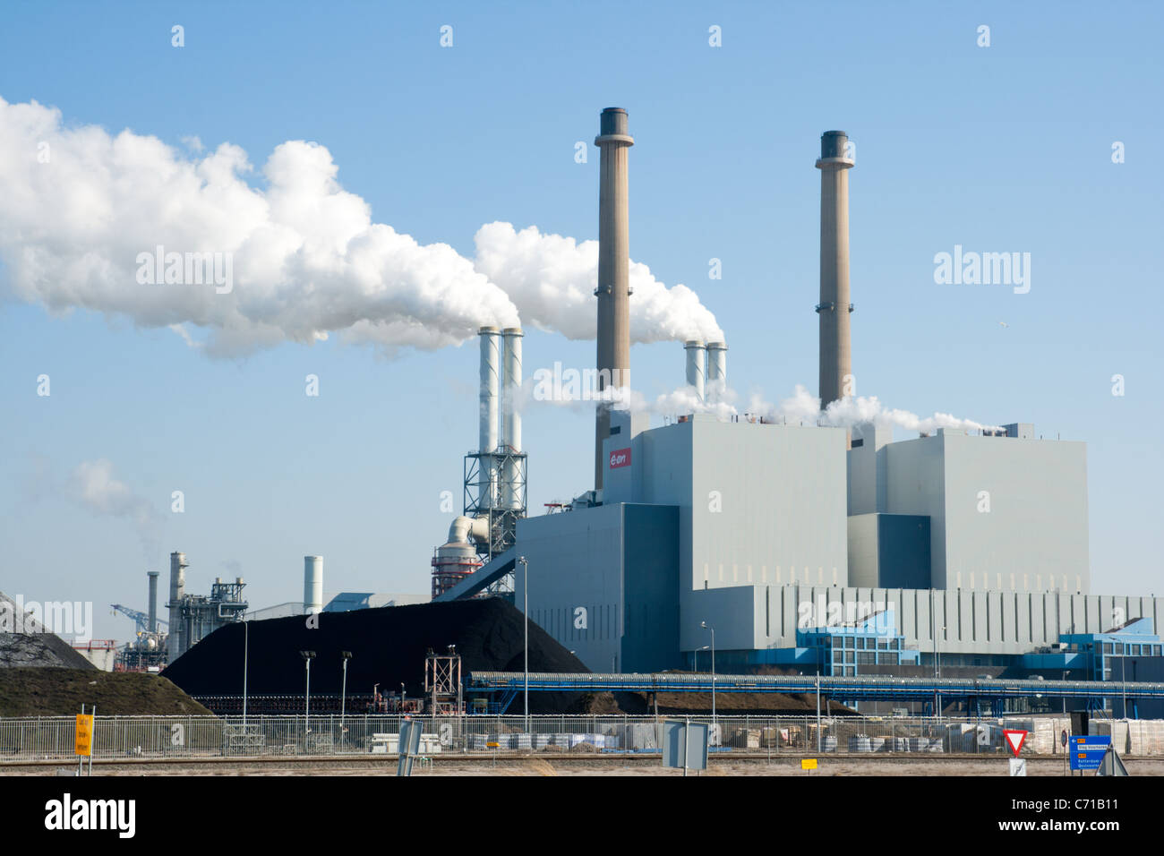 Factory smoke emission. Stock Photo