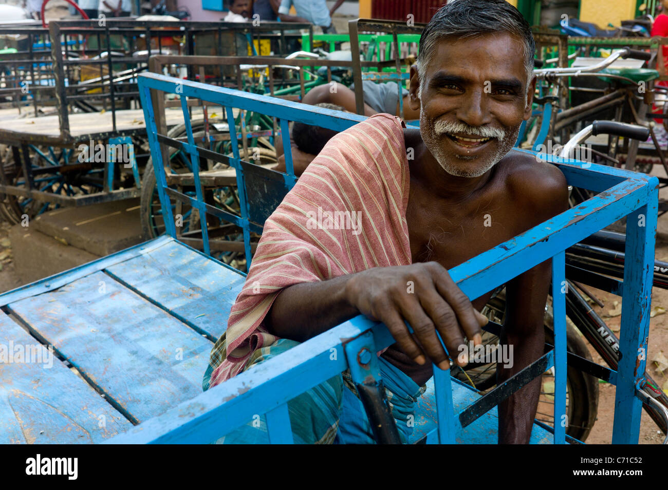 Street people in Madurai, Tamil Nadu, India. Stock Photo