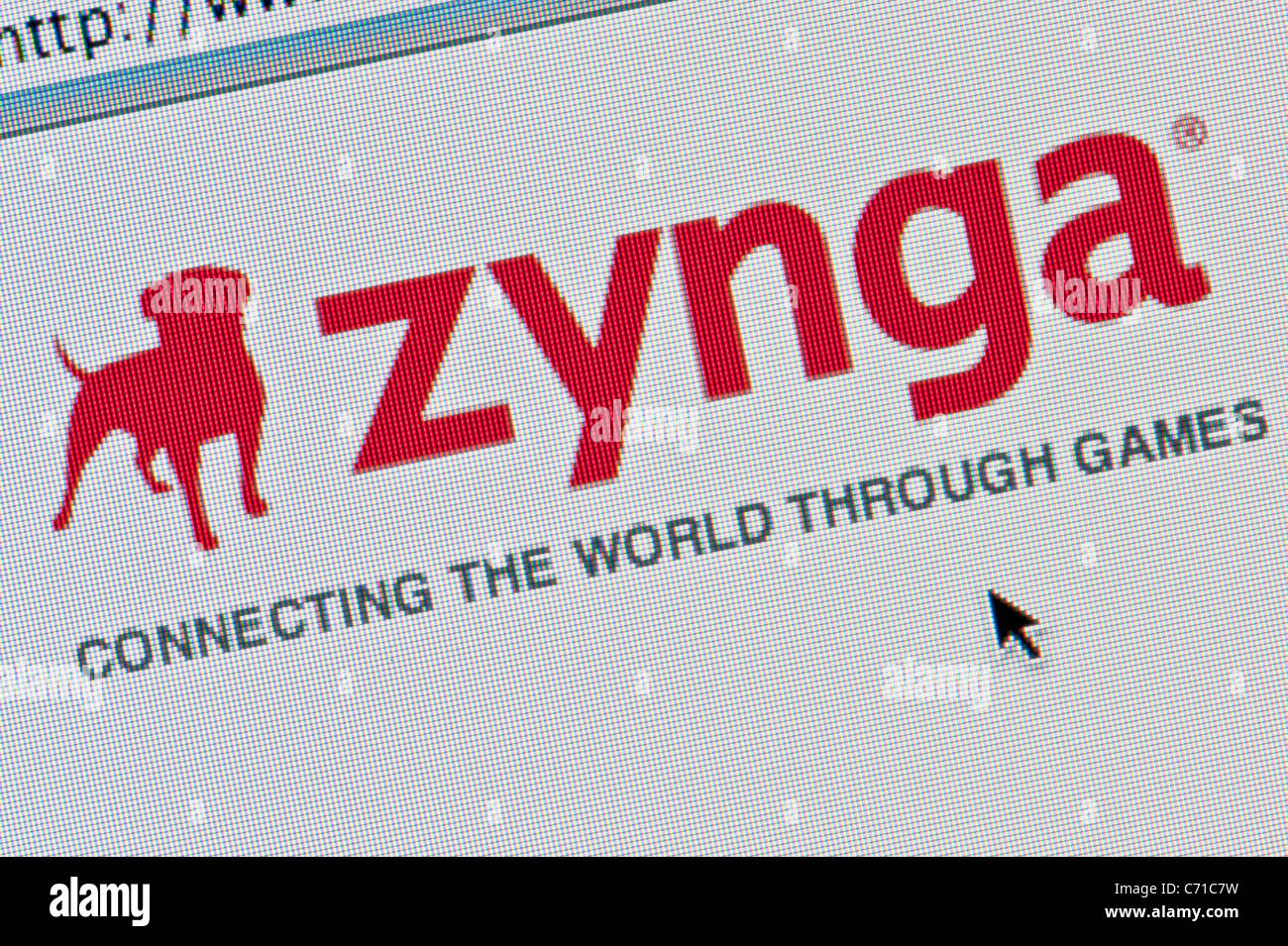 Close up of the Zynga logo as seen on its website. (Editorial use only: print, TV, e-book and editorial website). Stock Photo