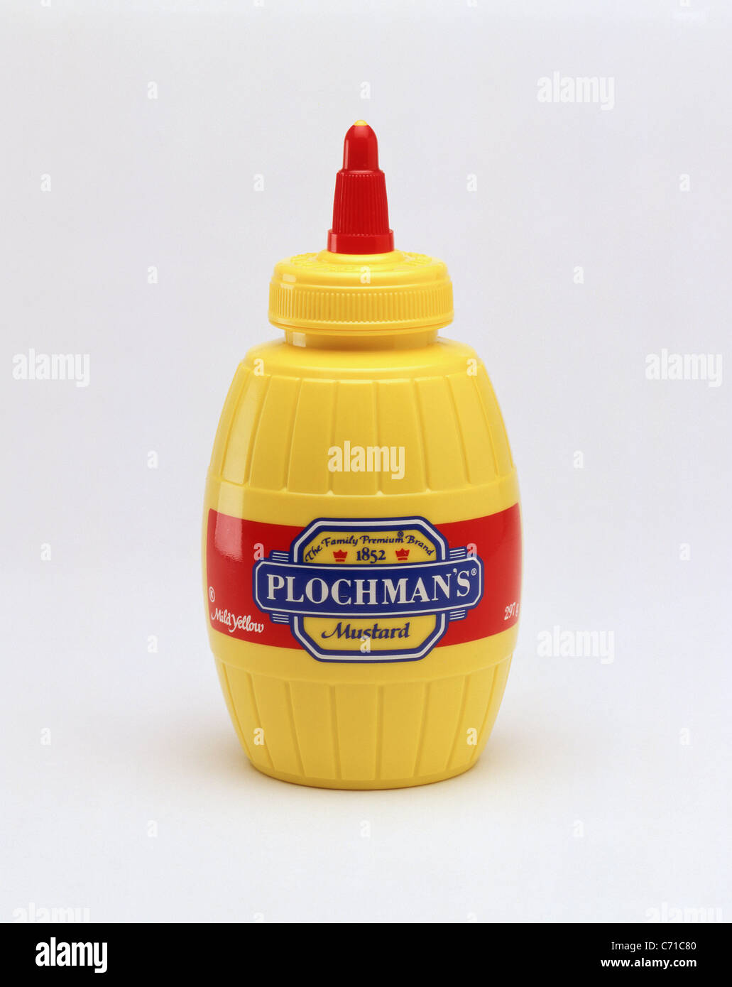 Bottle of American Plochman's mustard, United States of America Stock Photo