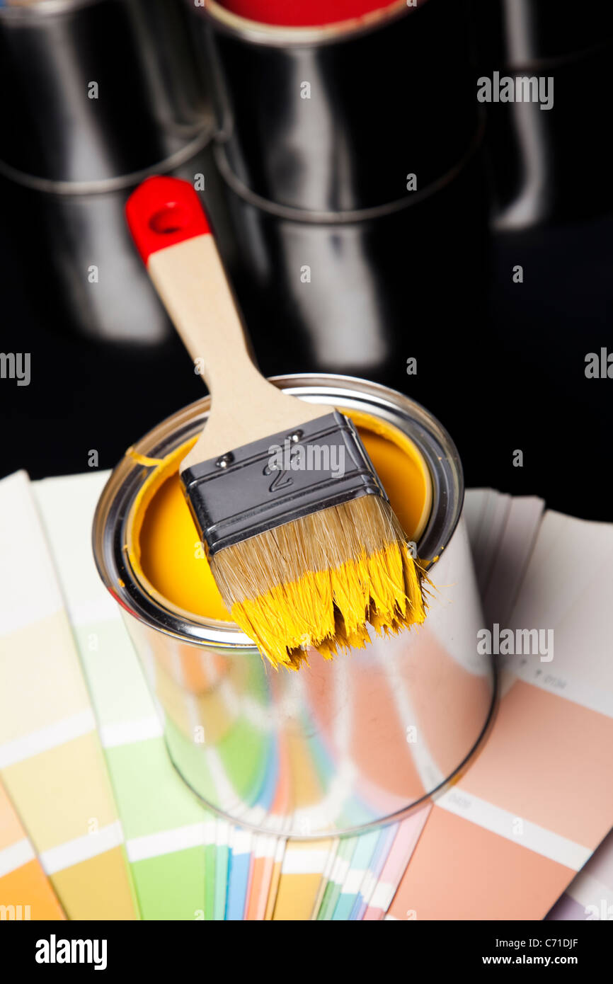 Brush and paint samples Stock Photo - Alamy