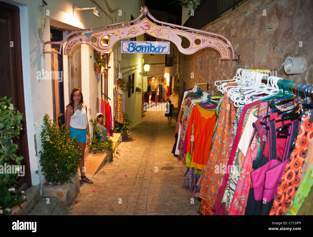 Mojacar village, Spain. Street and boutiques scene at night Stock Photo -  Alamy