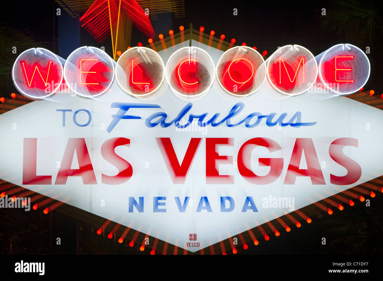 United States of America, Nevada, Las Vegas, Welcome to Las Vegas sign Stock Photo