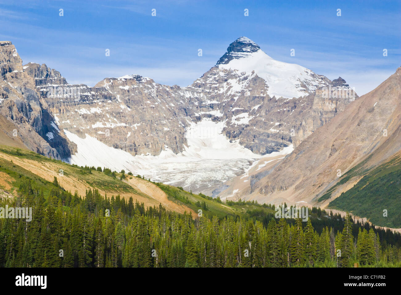The Saskatchewan Glacier in the Columbia Icefields on the Icefields Parkway  in Alberta, Canada Stock Photo - Alamy