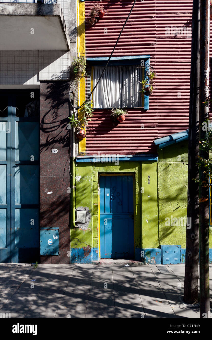 Colorful painted walls in the La Boca district of Buenos Aires, Argentina Stock Photo