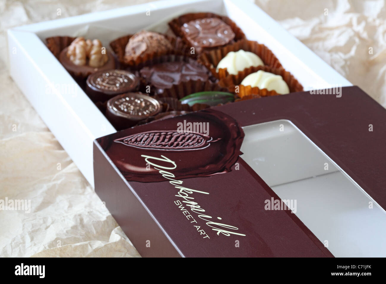 chocolate bonbon assorted Stock Photo