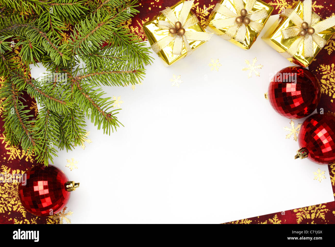  Christmas  decoration  with blank  card Stock Photo 38759866 