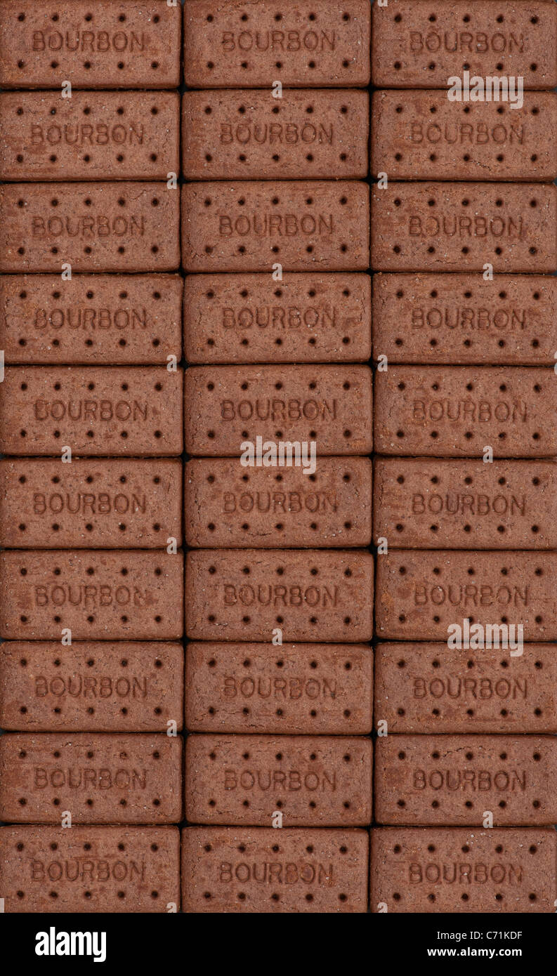 Chocolate Bourbon biscuits pattern Stock Photo
