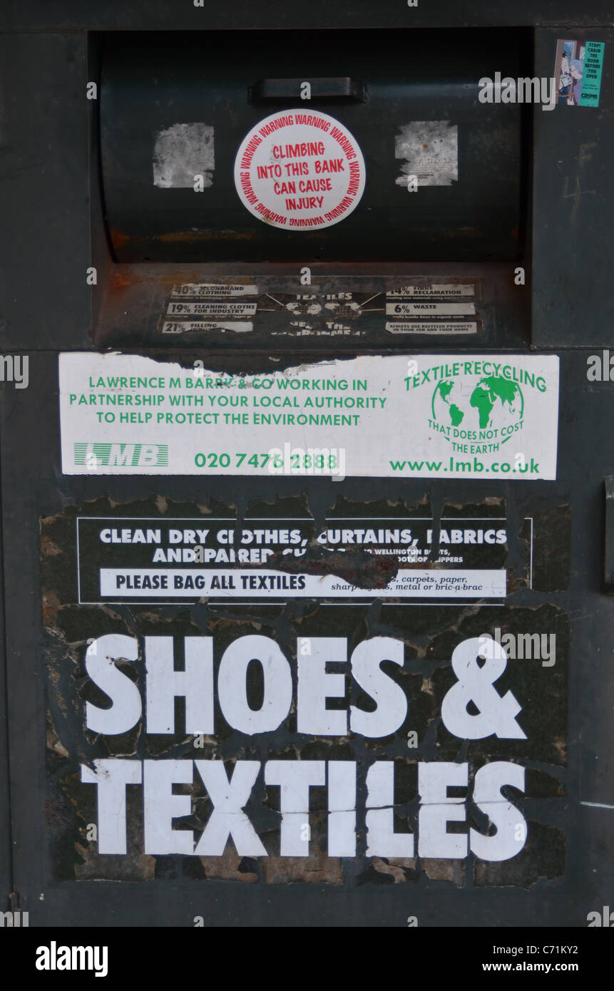 Recycling Shoes and Textiles bank Stock Photo Alamy