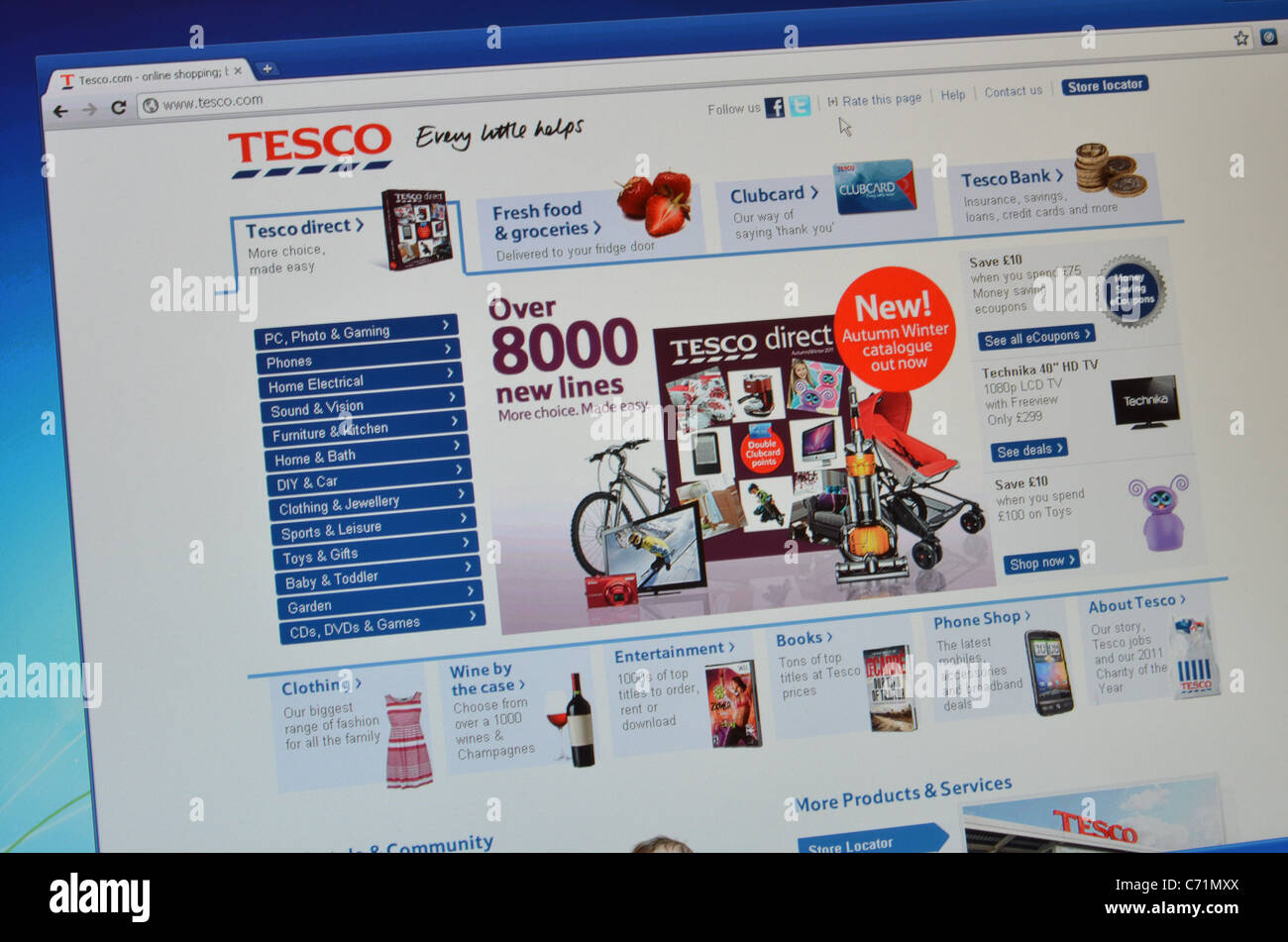 Tesco website screenshot stock photo alamy