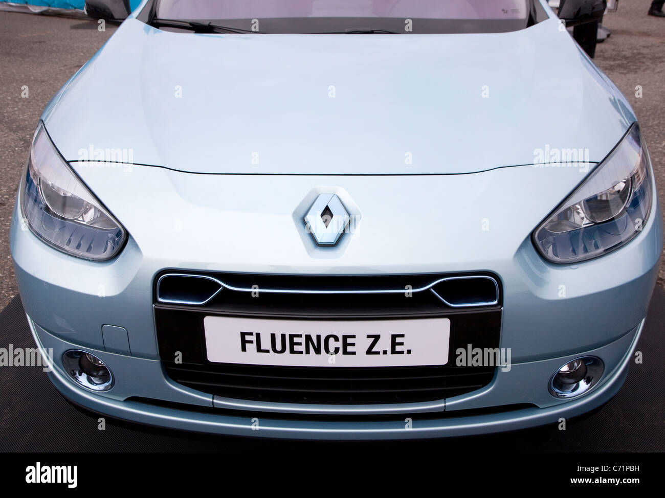 Ecovelocity motor festival London - Renault Fluence Z E zero emissions car Stock Photo