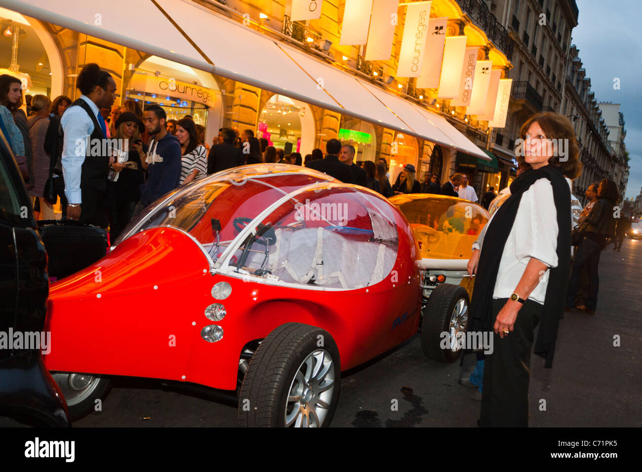 Paris, France, Large Crowd People, Street, Fashion Night, Experimental