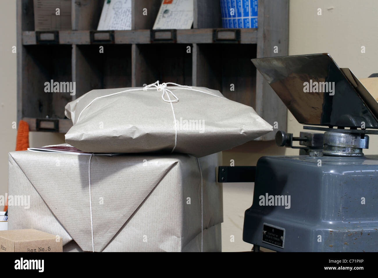 Avery Post Office Scales and parcels. The Post Office, recreating a