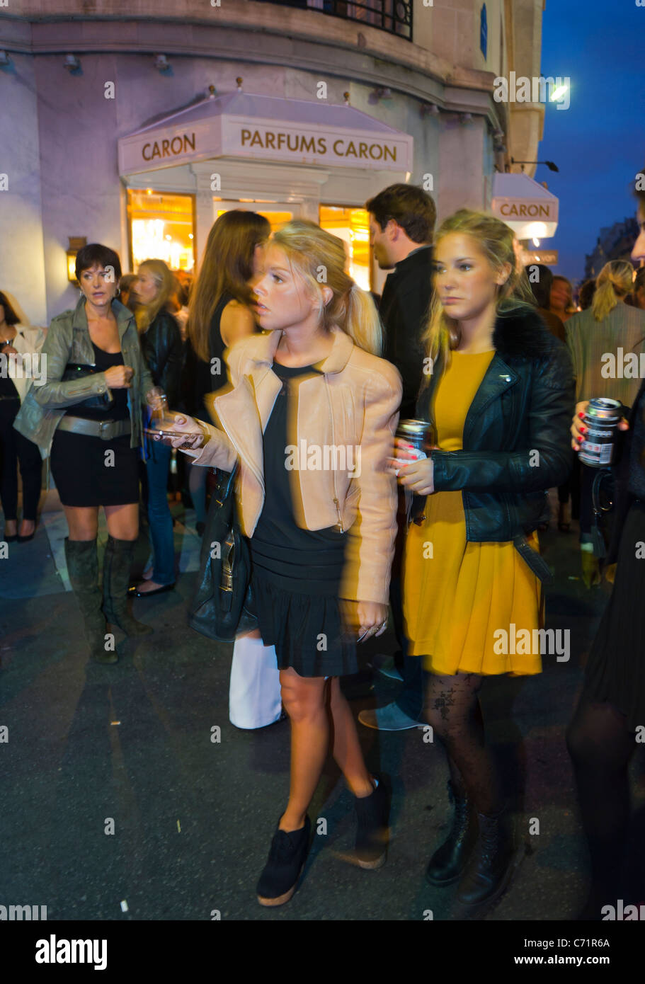 Paris France Crowd French Women Shopping Paris Fashion Night