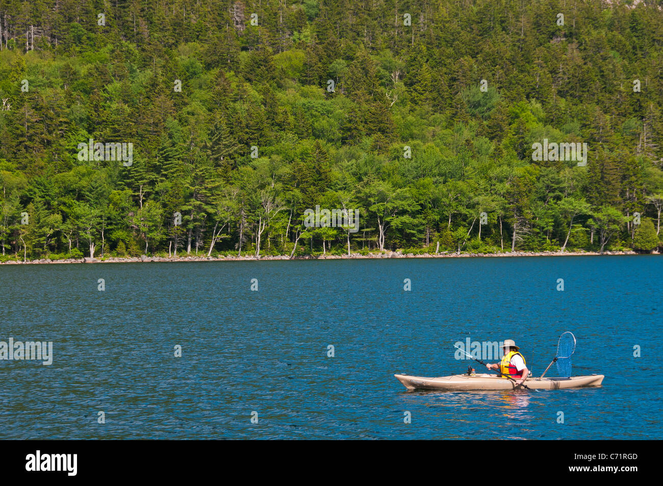 Kayak Jordan Pond Acadia National Park Maine Stock Photo Alamy