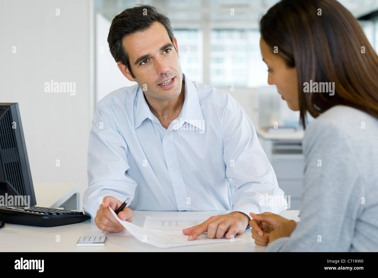 Financial advisor meeting with client Stock Photo