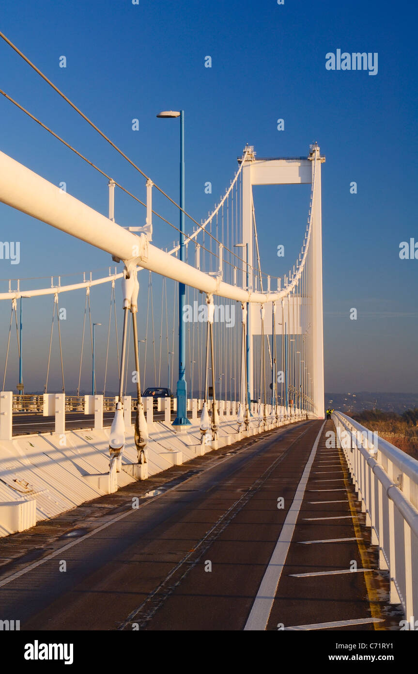 The Severn Bridge over the Severn Estuary (English side) at Aust